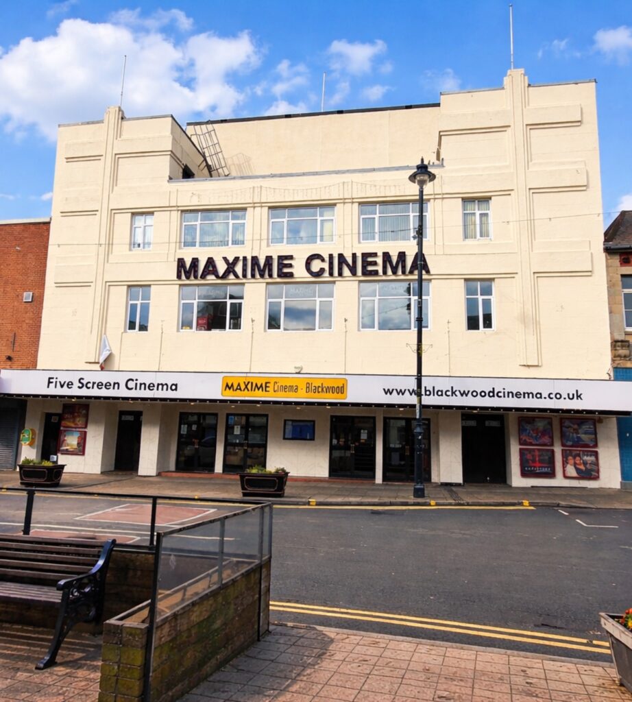 Blackwood town centre including Maxime Cinema in Caerphilly